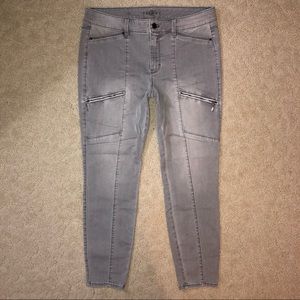 WHBM Skinny Ankle Jeans 10 Gray Zipper